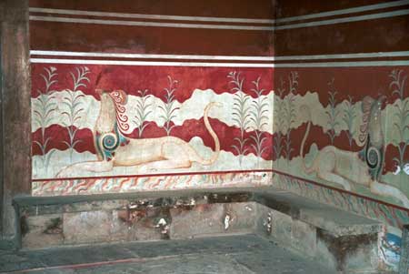 This fresco is in the Throne Room.