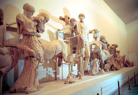 Statues from a large frieze