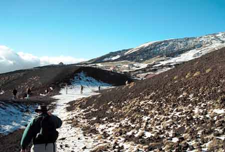 Dave walking up toward the rim of the vent we checked out.