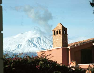 Mt. Etna is visible from much of Taormina (check the other views)