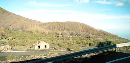 House along the road on Mt. Etna.