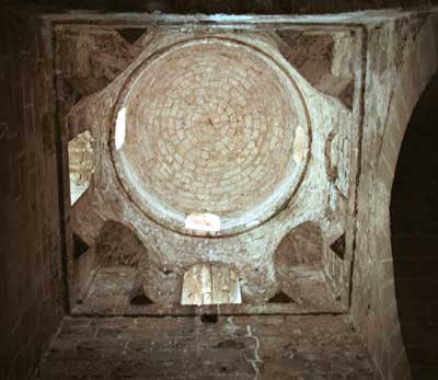 The inside of the dome. This is how a round dome was constructed on a square tower.