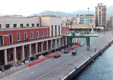 This is the view of the port of Palermo from our cabin.