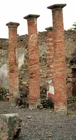 Brick columns.