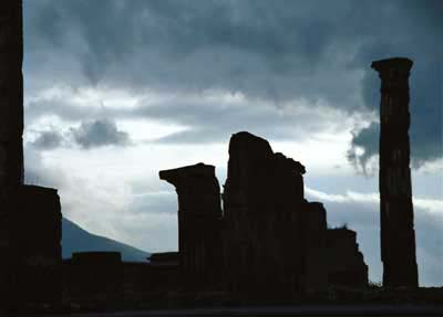 Sillouette of ruins.