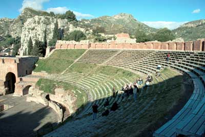 Theatre seats with our little tour group.