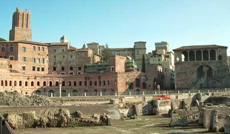 Trajan's Market is located right behind the Forum.