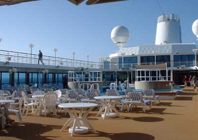 Lido deck at sea on our way to Greece.