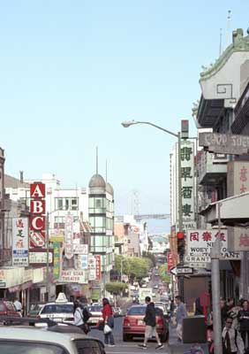 Chinatown with Bay Bridge in background