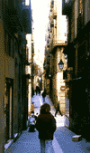 Narrow streets of Barcelona